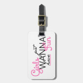 DE MEISJES WILLEN ENKEL DE GIFTEN VAN DE PRET BAGAGELABEL (Voorkant verticaal)