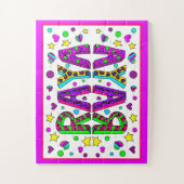 De meisjesnaam Raya, Paarse en Roze Stars Harten Legpuzzel (Verticaal)