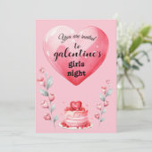 De meisjesnacht van Galentine Kaart (Staand voorkant)