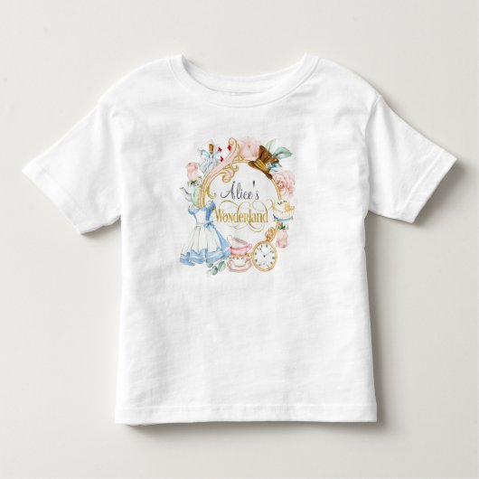 De meisjesverjaardag Alice in Wonderland Kinder Shirts (Voorkant)