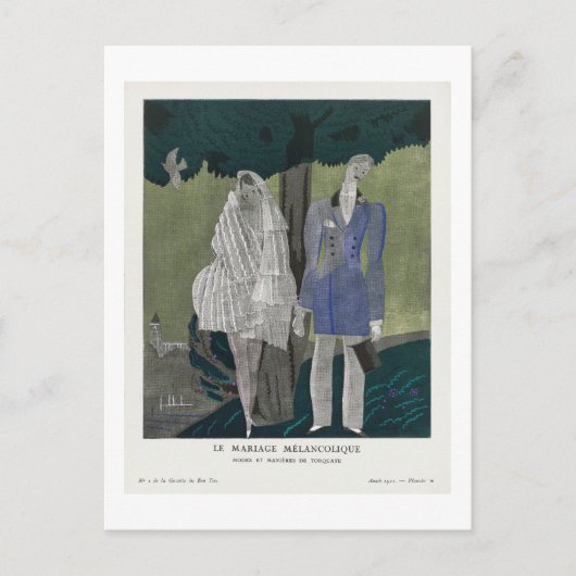 De melancholieke bruiloft, Charles Martin Briefkaart (Voorkant)