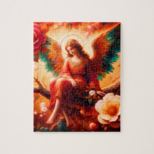 De melancholische engel zittend in een boom legpuzzel (Verticaal)