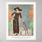 De Melancholy Walker van George Barbier Poster (Voorkant)