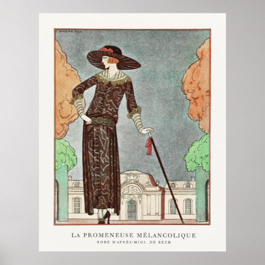 De Melancholy Walker van George Barbier Poster (Voorkant)