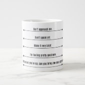 De Melanie-Mok Jumbo Black en White Grote Koffiekop (Voorkant)