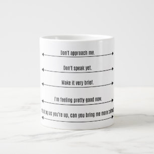 De Melanie-Mok Jumbo Black en White Grote Koffiekop