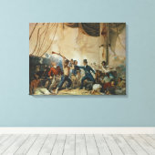 De Melee aan boord van de Chesapeake, 1813 Canvas Afdruk (Insitu (Houten vloer))