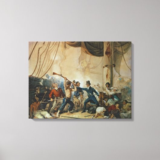 De Melee aan boord van de Chesapeake, 1813 Canvas Afdruk (Voorkant)