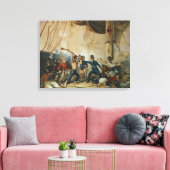 De Melee aan boord van de Chesapeake, 1813 Canvas Afdruk (Insitu (Woonkamer))