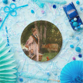 De melkmeid (boerderijdieren) papieren bordje (Feest)