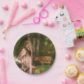 De melkmeid (boerderijdieren) papieren bordje (Feest)