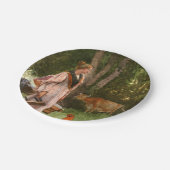 De melkmeid (boerderijdieren) papieren bordje (Gekanteld)