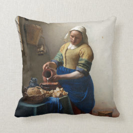 De Melkmeid door Johannes Vermeer Kussen