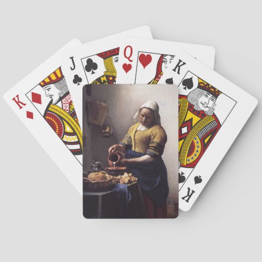 De Melkmeid door Johannes Vermeer Speelkaarten (Achterkant)
