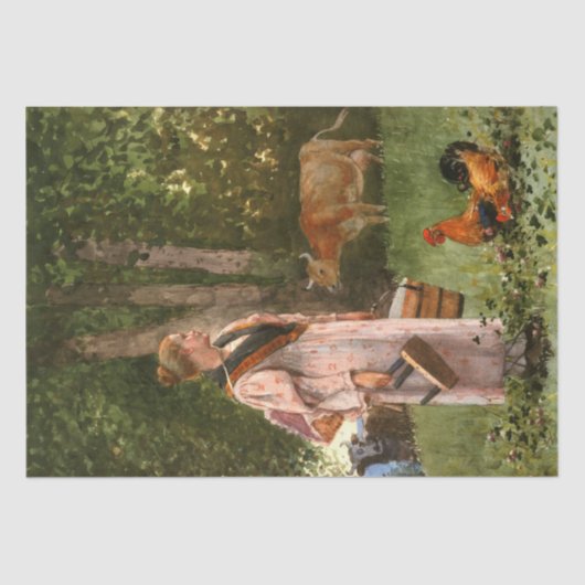 De melkmeid (landelijk zuivelbedrijf Boerderij) Tissuepapier (Voorkant)