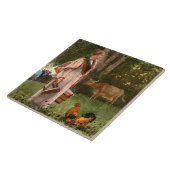 De melkmeid ( landelijke kunst) tegeltje (Zijkant)