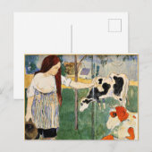 De Melkmeid, populair schilderij van Paul Gauguin Briefkaart (Voorkant / Achterkant)