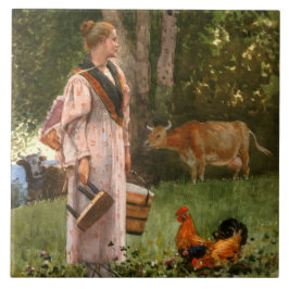 De melkmeid (rustiek zuivel Boerderij) Tegeltje
