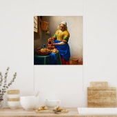 De Melkmeid van Johannes Vermeer Poster (Keuken)