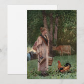 De melkmeid | Winslow Homer (Voorkant / Achterkant)