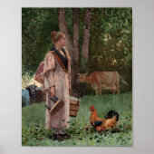 De melkmeid | Winslow Homer Poster (Voorkant)