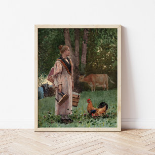 De melkmeid   Winslow Homer Poster