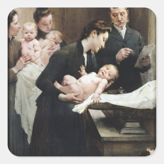 De melkval in BellevilleDoctor Variot's Vierkante Sticker (Voorkant)