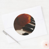 De melodie van de pianosticker ronde sticker (Envelop)