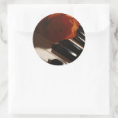 De melodie van de pianosticker ronde sticker (Tas)