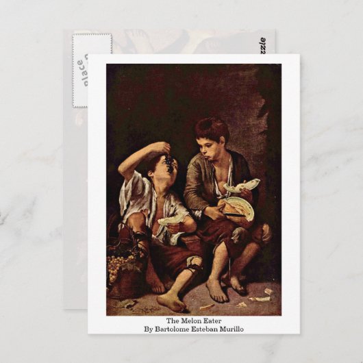 De Melon Eater van Bartolome Esteban Murillo Briefkaart (Voorkant / Achterkant)