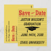 De Memo Graduation Cap bewaart de Date Card Briefkaart (Voorkant / Achterkant)