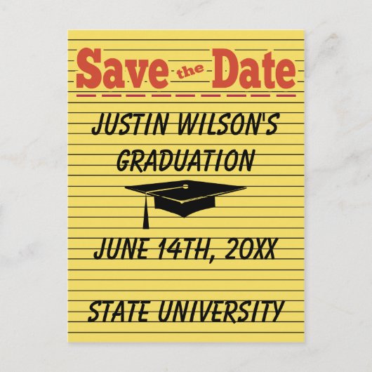 De Memo Graduation Cap bewaart de Date Card Briefkaart (Voorkant)