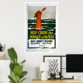 De Menace van de Zeeen overspoelen - Koop vrijheid Poster (Thuiskantoor)