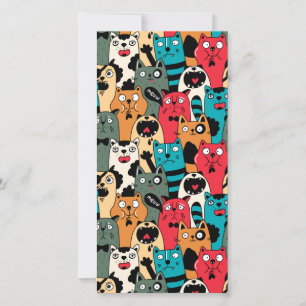 De menigte katten bedankkaart