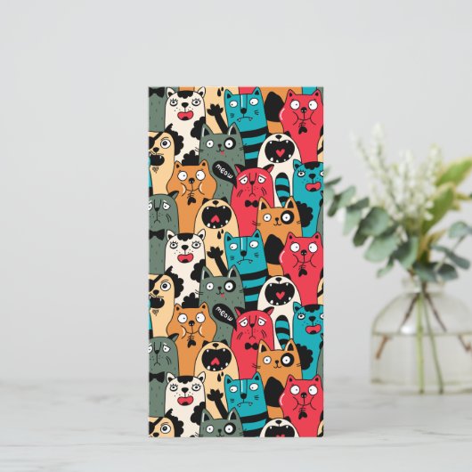 De menigte katten bedankkaart (Staand voorkant)