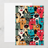 De menigte katten bedankkaart (Voorkant / Achterkant)