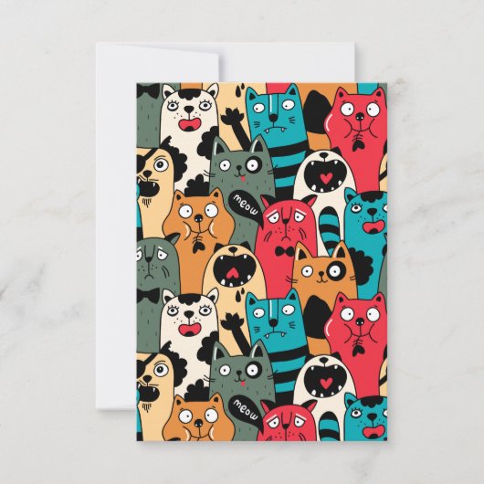 De menigte katten bedankkaart (Voorkant)