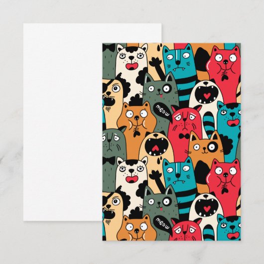 De menigte katten bedankkaart (Voorkant / Achterkant)