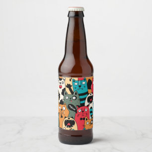 De menigte katten bier etiket