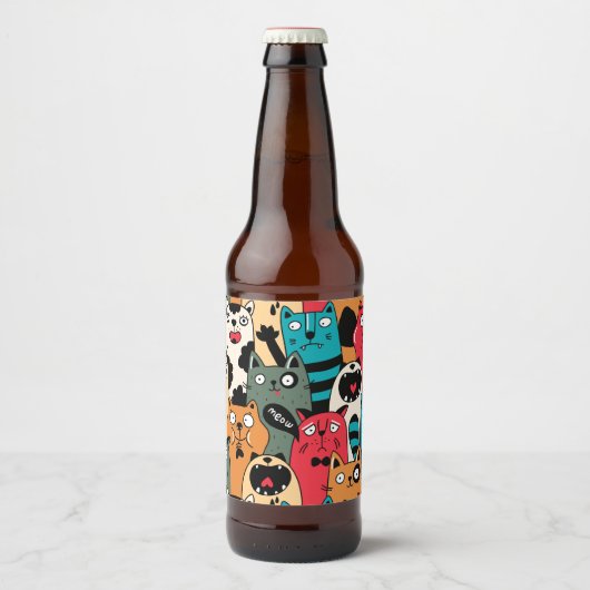 De menigte katten bier etiket (Voorkant)