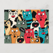 De menigte katten briefkaart (Voorkant)