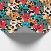 De menigte katten cadeaupapier (Hoek)