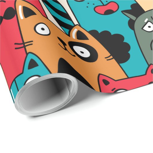 De menigte katten cadeaupapier (Rol Hoek)