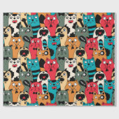 De menigte katten cadeaupapier (Vlak)