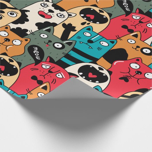 De menigte katten cadeaupapier (Hoek)