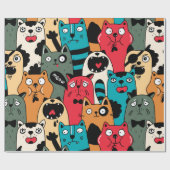 De menigte katten cadeaupapier (Vlak)