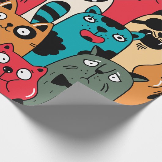 De menigte katten cadeaupapier (Hoek)