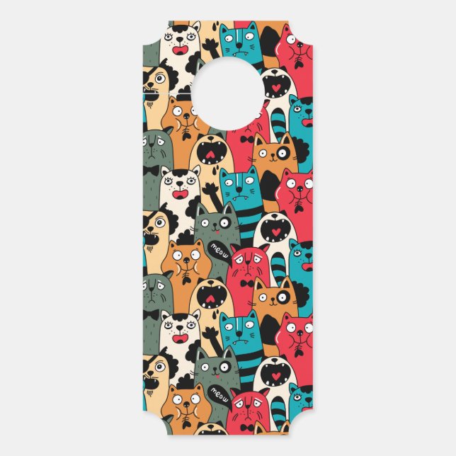 De menigte katten deurhanger (Voorkant)