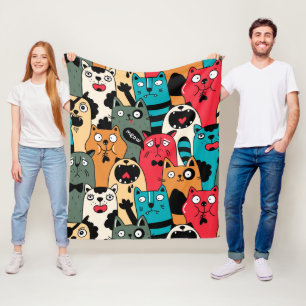 De menigte katten fleece deken