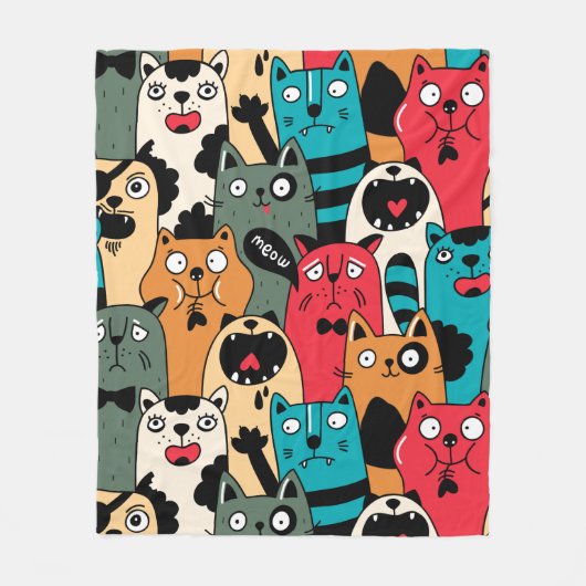 De menigte katten fleece deken (Voorkant)